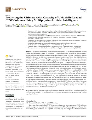 Más sobre Predicción de la Capacidad Axial Última de Columnas CFST Cargadas Uniaxialmente Usando Modelos Multiprofísicos