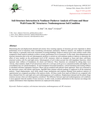 Más sobre Interacción Suelo-Estructura en el Análisis No Lineal Pushover de Marcos y Muros de Corte en Estructuras de RC