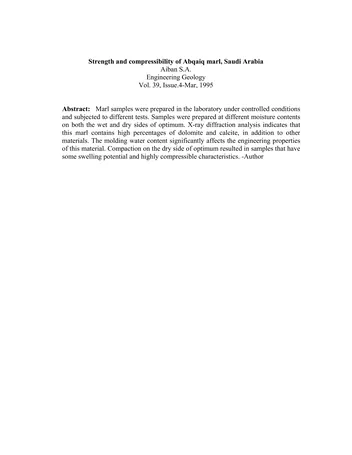 Más sobre Resistencia y Compresibilidad del Marga Abqaiq, Arabia Saudita.