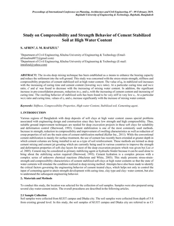 Más sobre Estudio sobre el Comportamiento de la Compresibilidad y Resistencia del Suelo Estabilizado con Cemento a Alto Contenido de Agua.