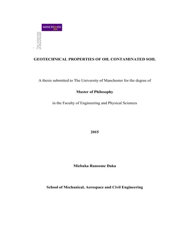Más sobre Propiedades Geotécnicas del Suelo Contaminado con Petróleo.