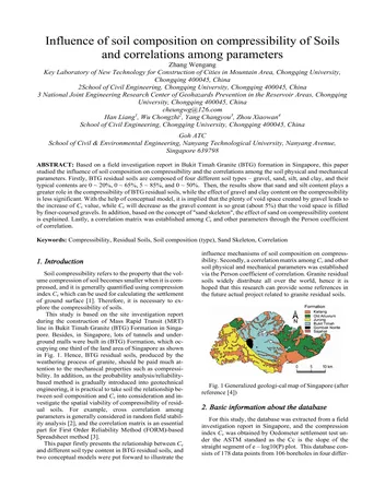 Más sobre Influencia de la Composición del Suelo en la Compresibilidad de los Suelos y Correlaciones entre Parámetros