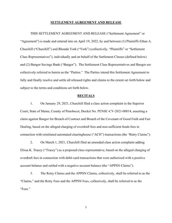 Más sobre Acuerdo y Liberación de Asentamiento