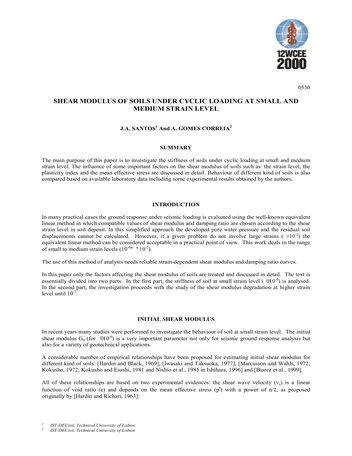 Más sobre Módulo de Corte de los Suelos bajo Cargas Cíclicas en Pequeñas y Medianas Escalas.