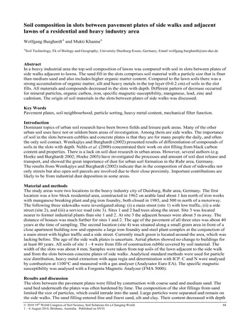 Más sobre Composición del Suelo en Ranuras entre Placas de Pavimento de Aceras y Céspedes Adyacentes en una Re
