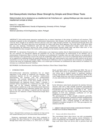 Más sobre Resistencia al Corte de la Interfaz Suelo-geosintético mediante Pruebas de Corte Simple y Directo