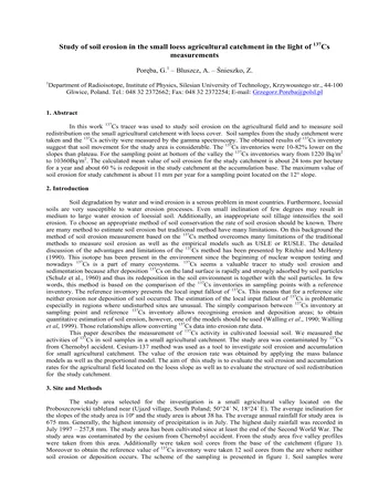 Más sobre Estudio de la Erosión del Suelo en la Pequeña Cuenca Agrícola de Loess a la Luz de
