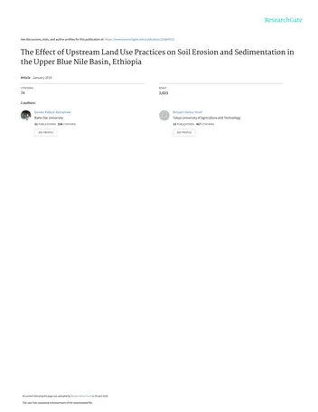 Más sobre El Efecto de las Prácticas de Uso de la Tierra en las Zonas Altas en la Erosión y Sedimentación del Suelo