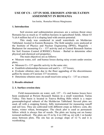 Más sobre Uso de Cs - 137 en la Evaluación de la Erosión y el Asentamiento del Suelo en Rumania.